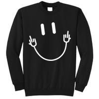Power Socket Smile Middle Finger Hand Icon Meme Electrician Tall Sweatshirt