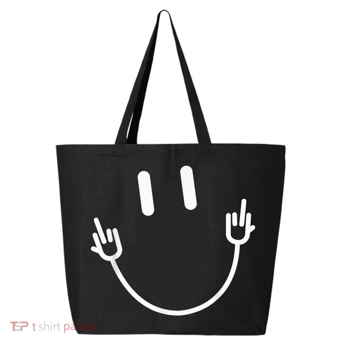 Power Socket Smile Middle Finger Hand Icon Meme Electrician 25L Jumbo Tote