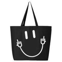 Power Socket Smile Middle Finger Hand Icon Meme Electrician 25L Jumbo Tote