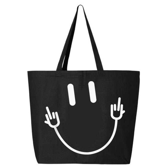 Power Socket Smile Middle Finger Hand Icon Meme Electrician 25L Jumbo Tote