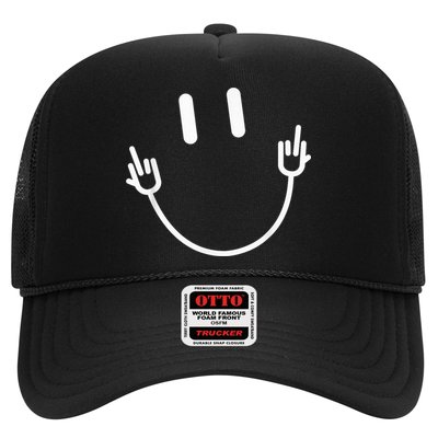 Power Socket Smile Middle Finger Hand Icon Meme Electrician Trucker Hat