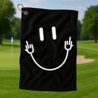 Power Socket Smile Middle Finger Hand Icon Meme Electrician Golf Towel