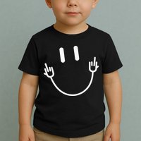 Power Socket Smile Middle Finger Hand Icon Meme Electrician Toddler T-Shirt