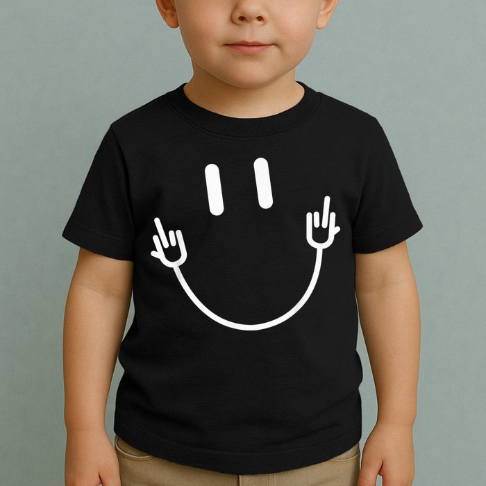 Power Socket Smile Middle Finger Hand Icon Meme Electrician Toddler T-Shirt