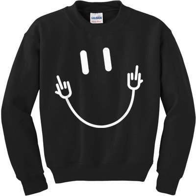 Power Socket Smile Middle Finger Hand Icon Meme Electrician Kids Sweatshirt