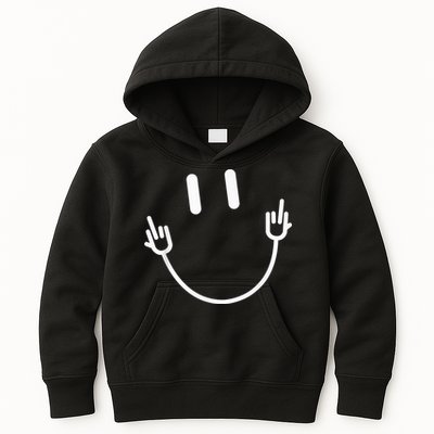 Power Socket Smile Middle Finger Hand Icon Meme Electrician Kids Hoodie