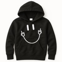 Power Socket Smile Middle Finger Hand Icon Meme Electrician Kids Hoodie