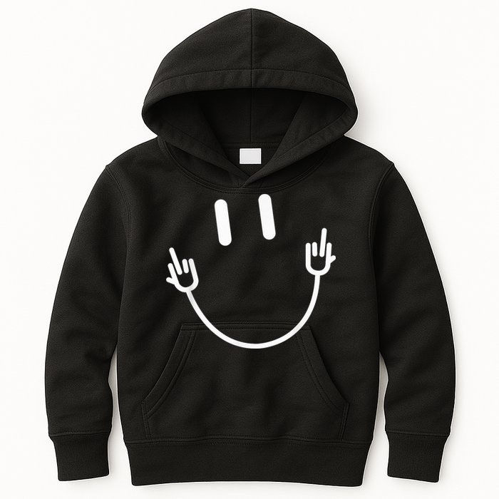 Power Socket Smile Middle Finger Hand Icon Meme Electrician Kids Hoodie