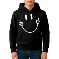 Power Socket Smile Middle Finger Hand Icon Meme Electrician Kids Hoodie
