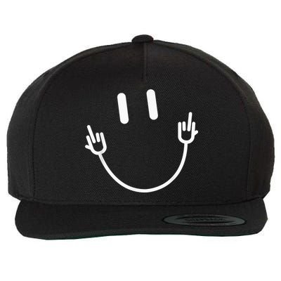 Power Socket Smile Middle Finger Hand Icon Meme Electrician Wool Snapback Cap