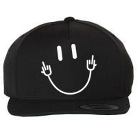 Power Socket Smile Middle Finger Hand Icon Meme Electrician Wool Snapback Cap