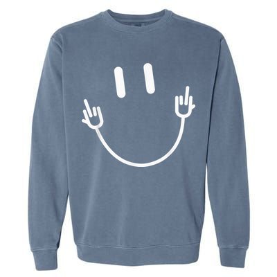 Power Socket Smile Middle Finger Hand Icon Meme Electrician Garment-Dyed Sweatshirt