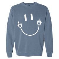 Power Socket Smile Middle Finger Hand Icon Meme Electrician Garment-Dyed Sweatshirt
