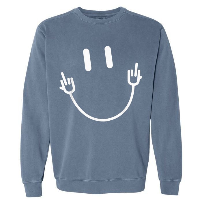 Power Socket Smile Middle Finger Hand Icon Meme Electrician Garment-Dyed Sweatshirt