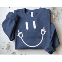 Power Socket Smile Middle Finger Hand Icon Meme Electrician Sweatshirt