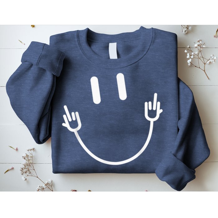 Power Socket Smile Middle Finger Hand Icon Meme Electrician Sweatshirt