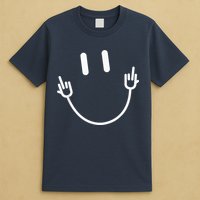 Power Socket Smile Middle Finger Hand Icon Meme Electrician T-Shirt