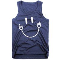 Power Socket Smile Middle Finger Hand Icon Meme Electrician Tank Top
