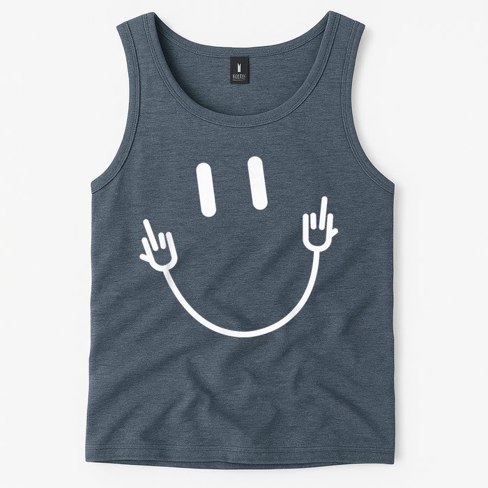Power Socket Smile Middle Finger Hand Icon Meme Electrician Tank Top