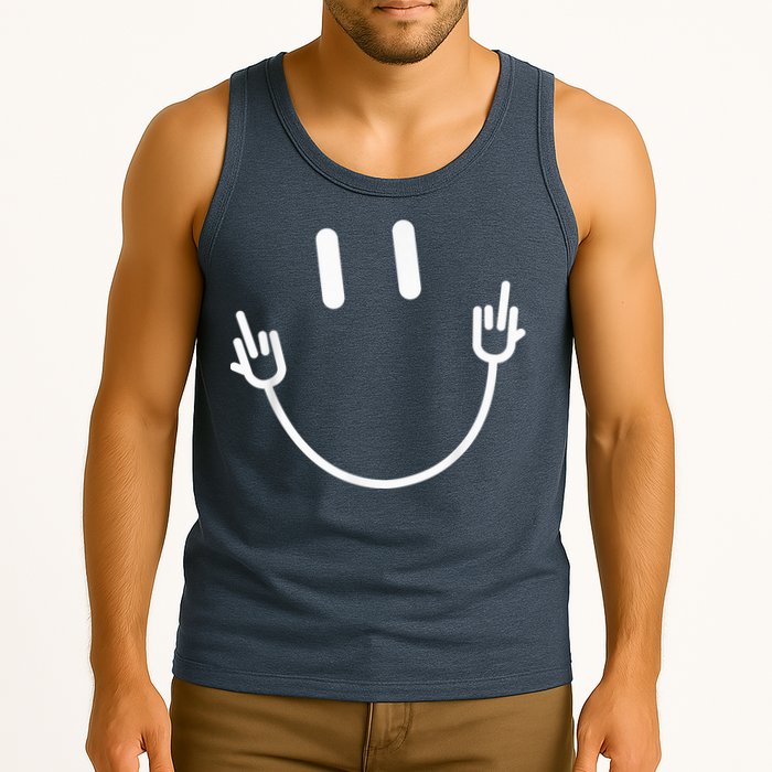 Power Socket Smile Middle Finger Hand Icon Meme Electrician Tank Top
