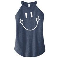 Power Socket Smile Middle Finger Hand Icon Meme Electrician Women's Perfect Tri Rocker Tank