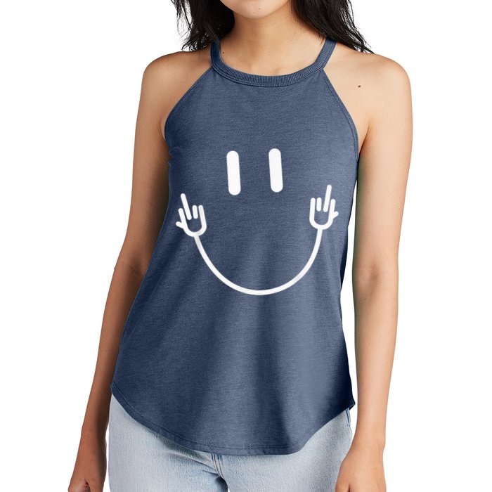 Power Socket Smile Middle Finger Hand Icon Meme Electrician Women's Perfect Tri Rocker Tank
