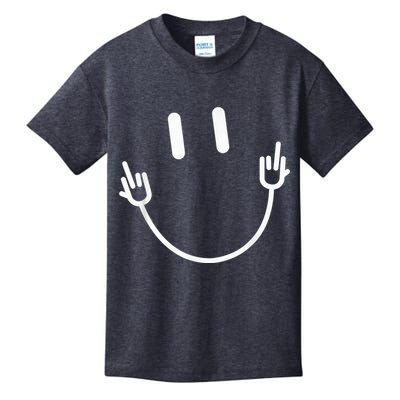 Power Socket Smile Middle Finger Hand Icon Meme Electrician Kids T-Shirt
