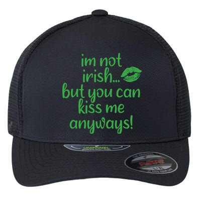 Plus Size St Patrick's Day Shirt, I'm Not Irish But You Can Kiss Me Anyway Flexfit Unipanel Trucker Cap