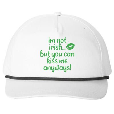 Plus Size St Patrick's Day Shirt, I'm Not Irish But You Can Kiss Me Anyway Snapback Five-Panel Rope Hat