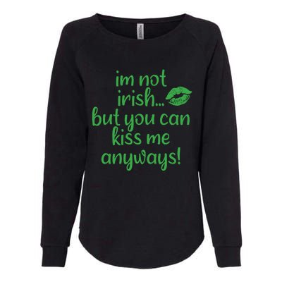 Plus Size St Patrick's Day Shirt, I'm Not Irish But You Can Kiss Me Anyway Womens California Wash Sweatshirt