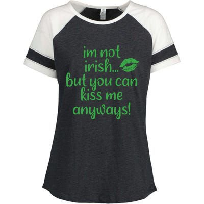 Plus Size St Patrick's Day Shirt, I'm Not Irish But You Can Kiss Me Anyway Enza Ladies Jersey Colorblock Tee