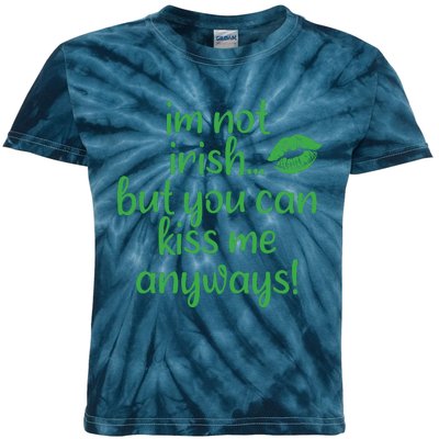 Plus Size St Patrick's Day Shirt, I'm Not Irish But You Can Kiss Me Anyway Kids Tie-Dye T-Shirt