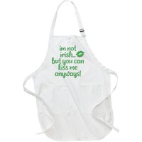 Plus Size St Patrick's Day Shirt, I'm Not Irish But You Can Kiss Me Anyway Full-Length Apron With Pockets