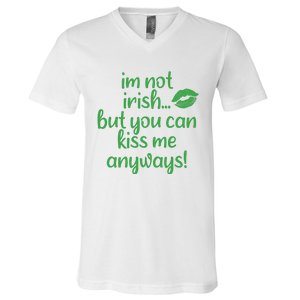 Plus Size St Patrick's Day Shirt, I'm Not Irish But You Can Kiss Me Anyway V-Neck T-Shirt