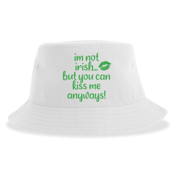 Plus Size St Patrick's Day Shirt, I'm Not Irish But You Can Kiss Me Anyway Sustainable Bucket Hat