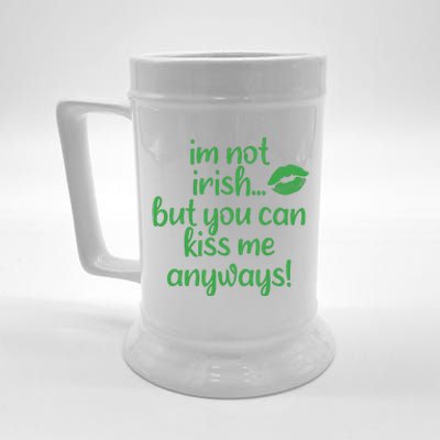 Plus Size St Patrick's Day Shirt, I'm Not Irish But You Can Kiss Me Anyway Beer Stein