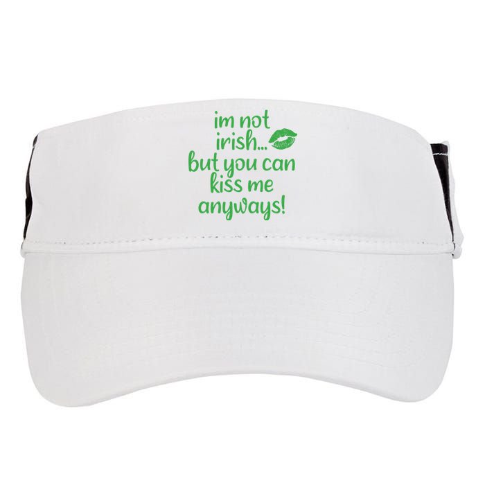 Plus Size St Patrick's Day Shirt, I'm Not Irish But You Can Kiss Me Anyway Adult Drive Performance Visor