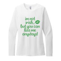 Plus Size St Patrick's Day Shirt, I'm Not Irish But You Can Kiss Me Anyway Womens CVC Long Sleeve Shirt