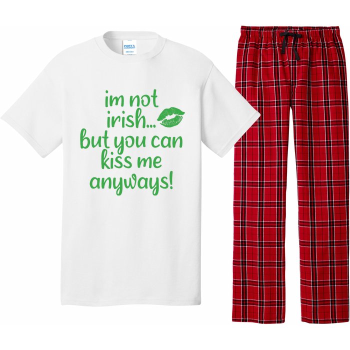 Plus Size St Patrick's Day Shirt, I'm Not Irish But You Can Kiss Me Anyway Pajama Set