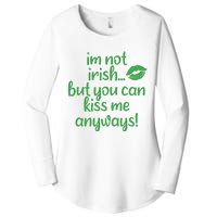 Plus Size St Patrick's Day Shirt, I'm Not Irish But You Can Kiss Me Anyway Women's Perfect Tri Tunic Long Sleeve Shirt