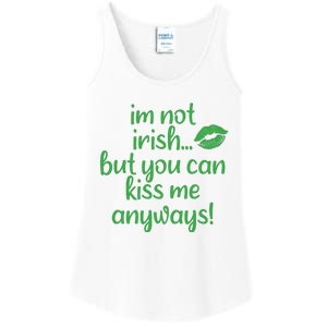 Plus Size St Patrick's Day Shirt, I'm Not Irish But You Can Kiss Me Anyway Ladies Essential Tank