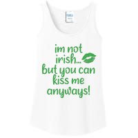 Plus Size St Patrick's Day Shirt, I'm Not Irish But You Can Kiss Me Anyway Ladies Essential Tank