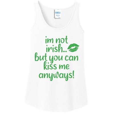 Plus Size St Patrick's Day Shirt, I'm Not Irish But You Can Kiss Me Anyway Ladies Essential Tank