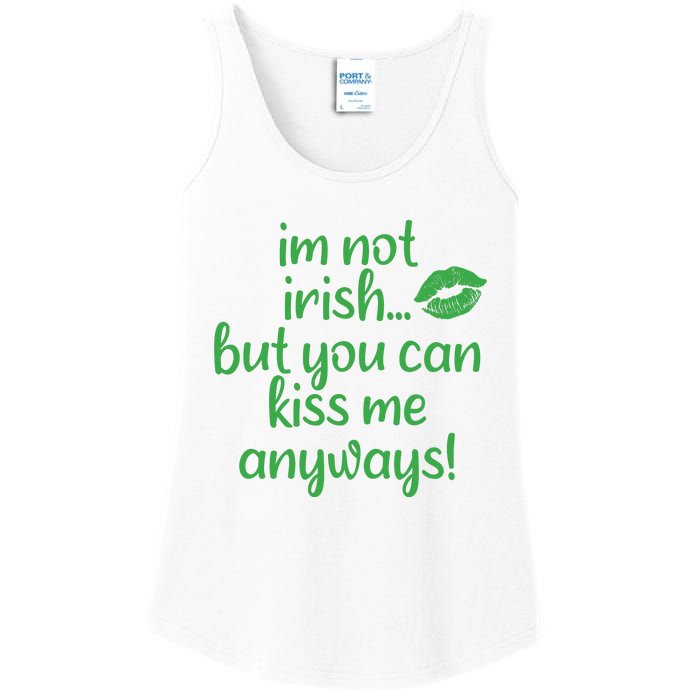 Plus Size St Patrick's Day Shirt, I'm Not Irish But You Can Kiss Me Anyway Ladies Essential Tank