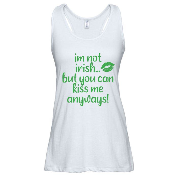 Plus Size St Patrick's Day Shirt, I'm Not Irish But You Can Kiss Me Anyway Ladies Essential Flowy Tank