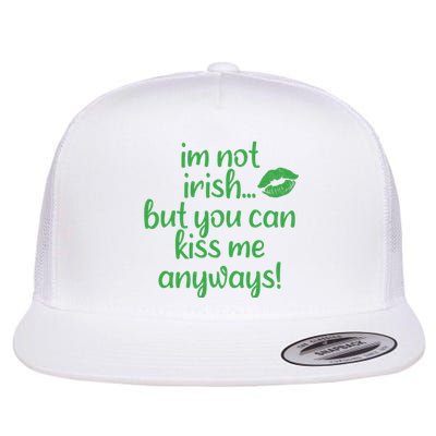 Plus Size St Patrick's Day Shirt, I'm Not Irish But You Can Kiss Me Anyway Flat Bill Trucker Hat