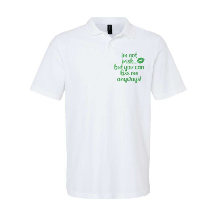 Plus Size St Patrick's Day Shirt, I'm Not Irish But You Can Kiss Me Anyway Softstyle Adult Sport Polo