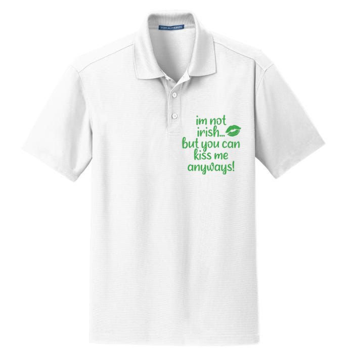 Plus Size St Patrick's Day Shirt, I'm Not Irish But You Can Kiss Me Anyway Dry Zone Grid Polo