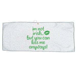 Plus Size St Patrick's Day Shirt, I'm Not Irish But You Can Kiss Me Anyway Large Microfiber Waffle Golf Towel