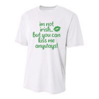 Plus Size St Patrick's Day Shirt, I'm Not Irish But You Can Kiss Me Anyway Youth Performance Sprint T-Shirt